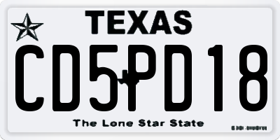 TX license plate CD5PD18