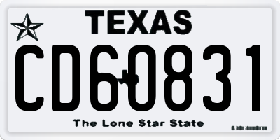 TX license plate CD6O831