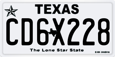 TX license plate CD6X228