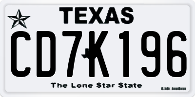 TX license plate CD7K196