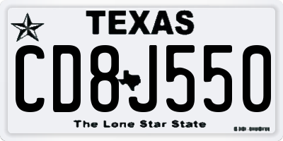 TX license plate CD8J550