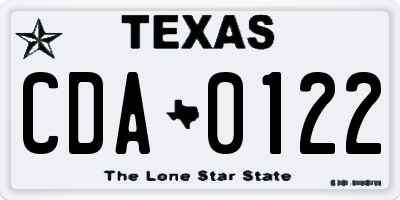 TX license plate CDA0122