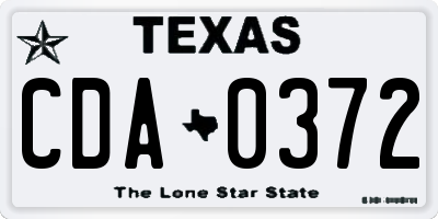 TX license plate CDA0372