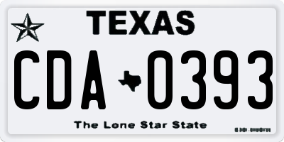 TX license plate CDA0393