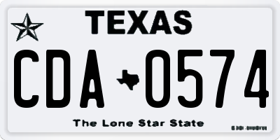 TX license plate CDA0574