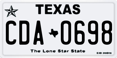 TX license plate CDA0698