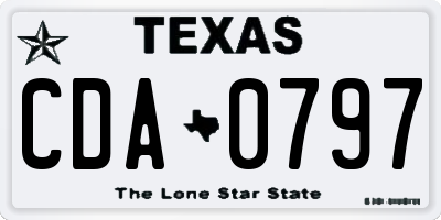 TX license plate CDA0797