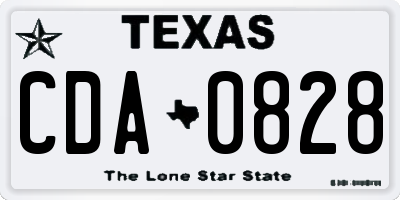 TX license plate CDA0828