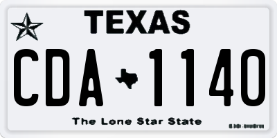 TX license plate CDA1140