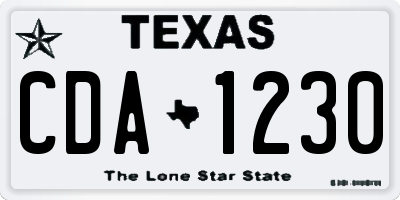 TX license plate CDA1230