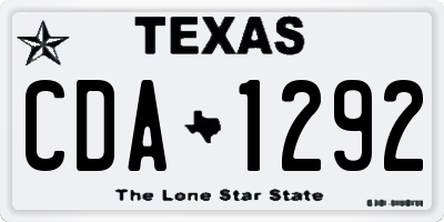 TX license plate CDA1292