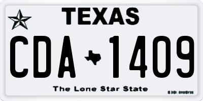 TX license plate CDA1409