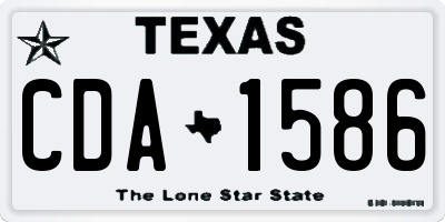 TX license plate CDA1586