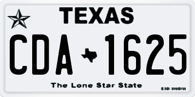 TX license plate CDA1625