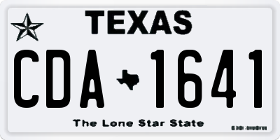 TX license plate CDA1641
