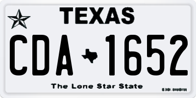 TX license plate CDA1652