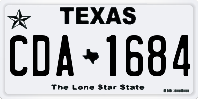 TX license plate CDA1684