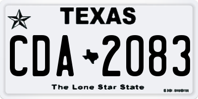 TX license plate CDA2083
