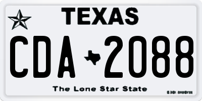 TX license plate CDA2088