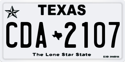 TX license plate CDA2107