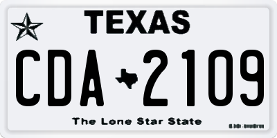TX license plate CDA2109