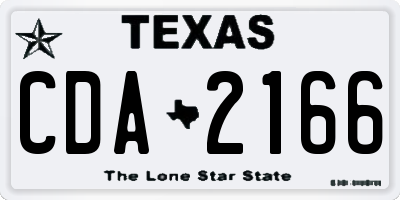 TX license plate CDA2166