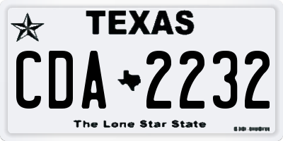 TX license plate CDA2232
