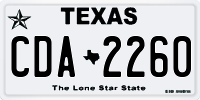 TX license plate CDA2260