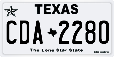TX license plate CDA2280