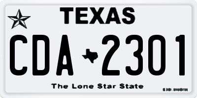 TX license plate CDA2301