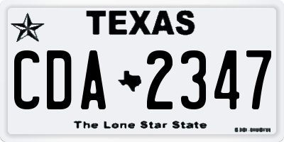 TX license plate CDA2347