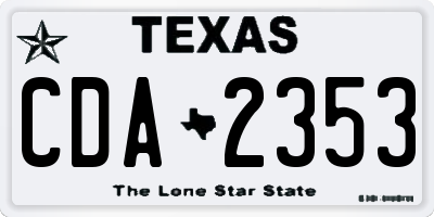 TX license plate CDA2353