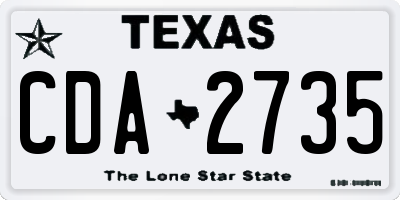 TX license plate CDA2735