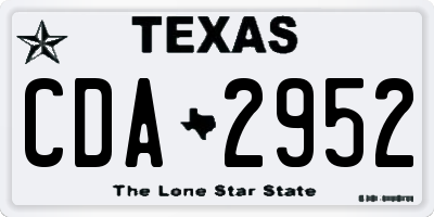 TX license plate CDA2952