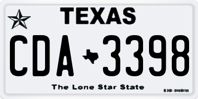 TX license plate CDA3398