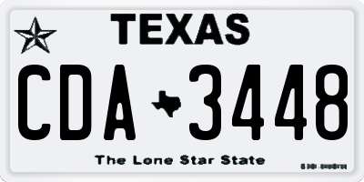 TX license plate CDA3448