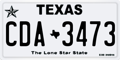 TX license plate CDA3473