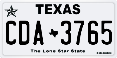TX license plate CDA3765