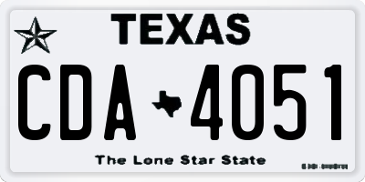 TX license plate CDA4051