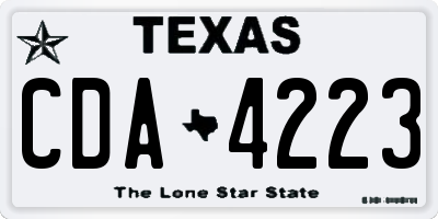 TX license plate CDA4223