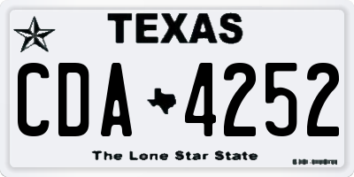TX license plate CDA4252