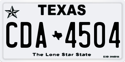 TX license plate CDA4504