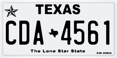 TX license plate CDA4561