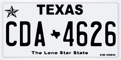 TX license plate CDA4626