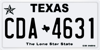 TX license plate CDA4631
