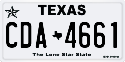 TX license plate CDA4661