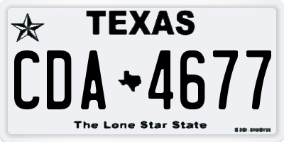 TX license plate CDA4677