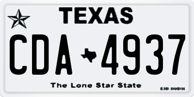 TX license plate CDA4937