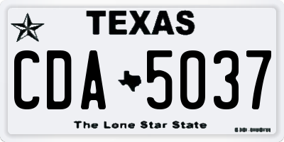 TX license plate CDA5037