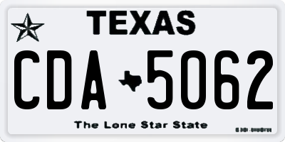 TX license plate CDA5062